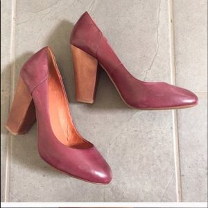 Lovely maroon Madewell block heel!